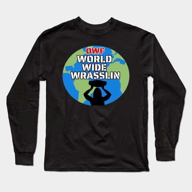 OWF World Wide Wrasslin Logo Long Sleeve T-Shirt by Main Event Comedy